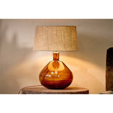 Baba Large Wide Recycled Glass Lamp Base - Burnt Amber