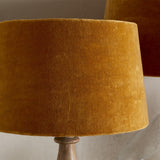 Batakha Small Velvet & Linen Lampshade - Dark Ochre