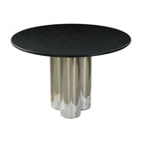 Blake Dining Table - Black Nero with Chrome