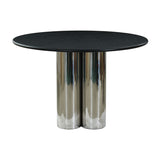 Blake Dining Table - Black Nero with Chrome
