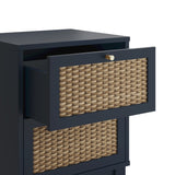 Bordeaux Bedside Table - Berlin Blue with Oak