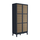 Bordeaux 2 Door Wardrobe - Berlin Blue with Oak