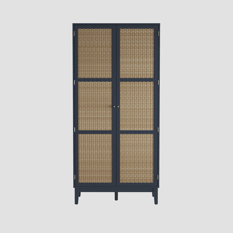 Bordeaux 2 Door Wardrobe - Berlin Blue with Oak