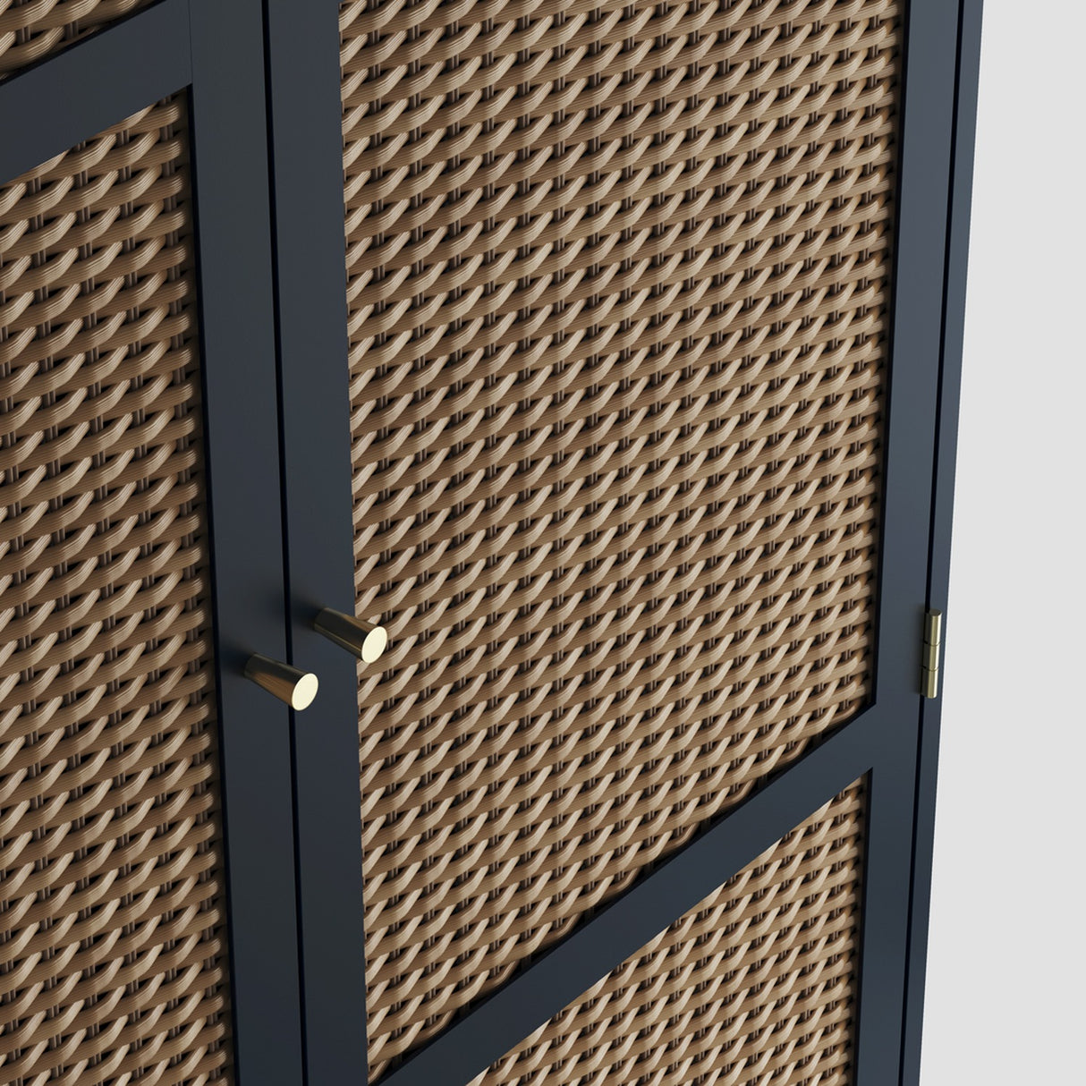 Bordeaux 2 Door Wardrobe - Berlin Blue with Oak