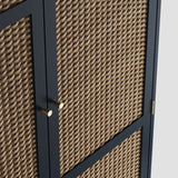 Bordeaux 2 Door Wardrobe - Berlin Blue with Oak
