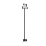 Contemporary 2.7m black galvanised steel lamp post with a tapered glass lantern top and square base, shown on a plain white background.