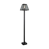 Contemporary Galvanised Steel Lamp Post 1.8m in black, with a tapered pole, square base, and glazed lantern-style shade housing a single bulb, shown against a plain white background.