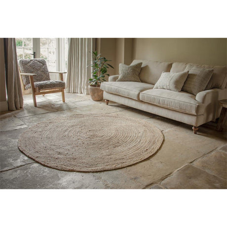 Clesmorne Braided Hemp 180cm Round Rug - Natural