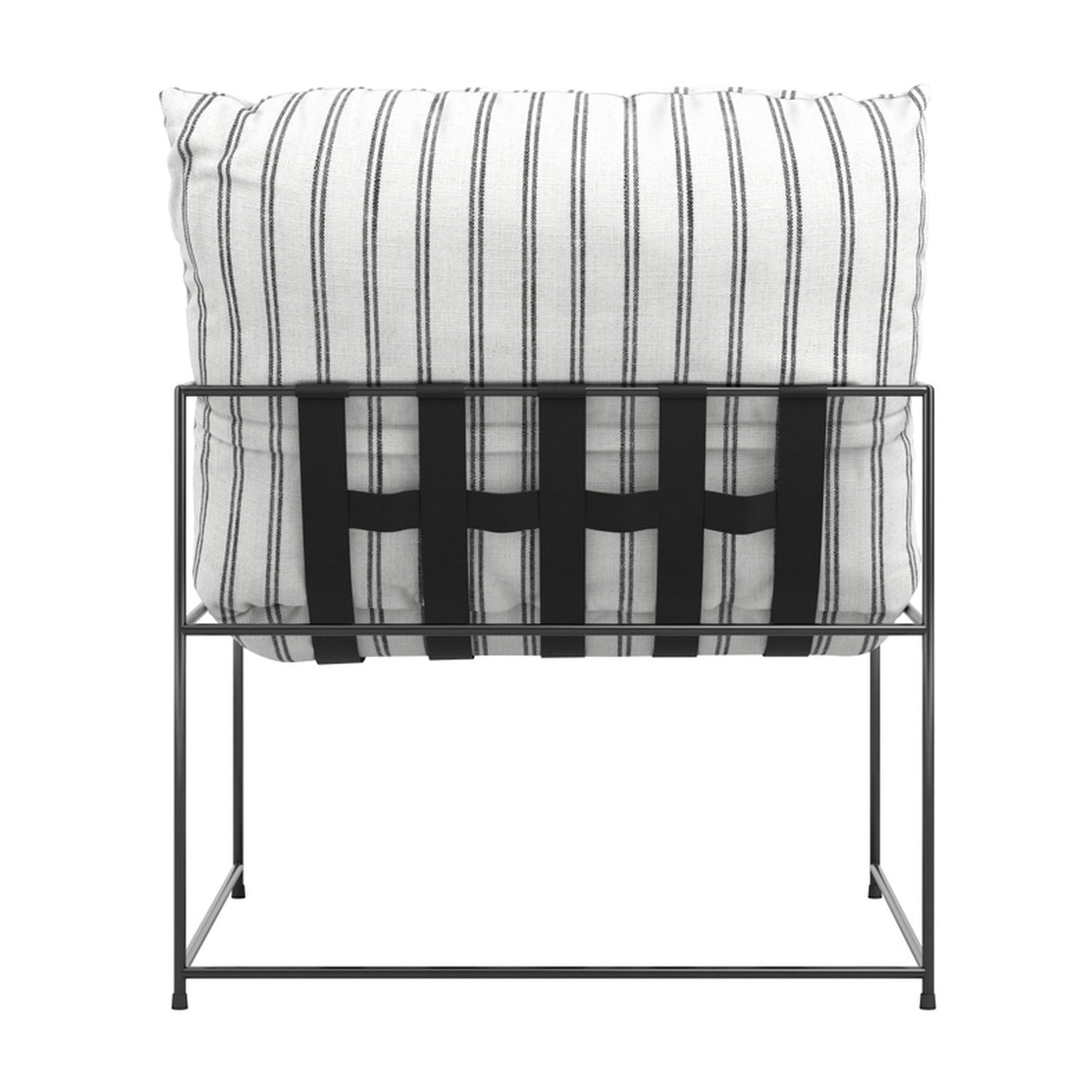 Brook Accent Chair – White/Black Chalk Stripe with Black