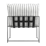 Brook Accent Chair – White/Black Chalk Stripe with Black
