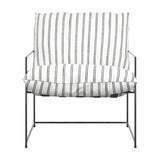 Brook Accent Chair – White/Black Chalk Stripe with Black