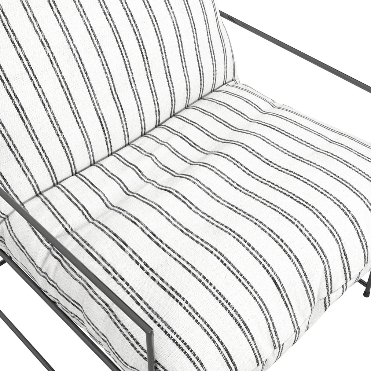 Brook Accent Chair – White/Black Chalk Stripe with Black
