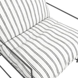 Brook Accent Chair – White/Black Chalk Stripe with Black