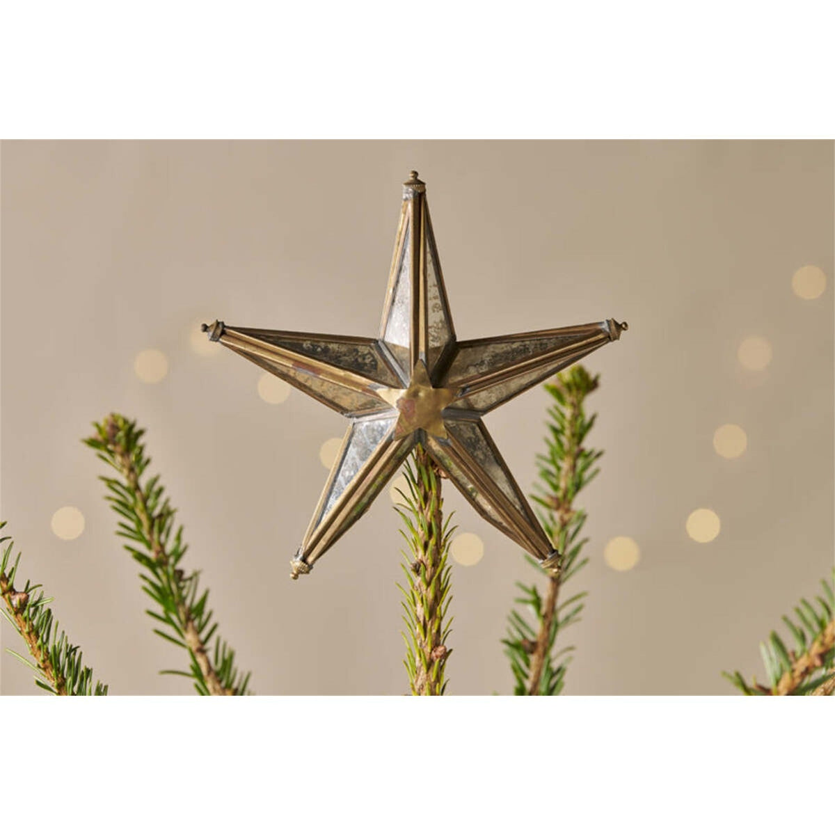 Bakara Star Christmas Tree Topper - Antique Brass