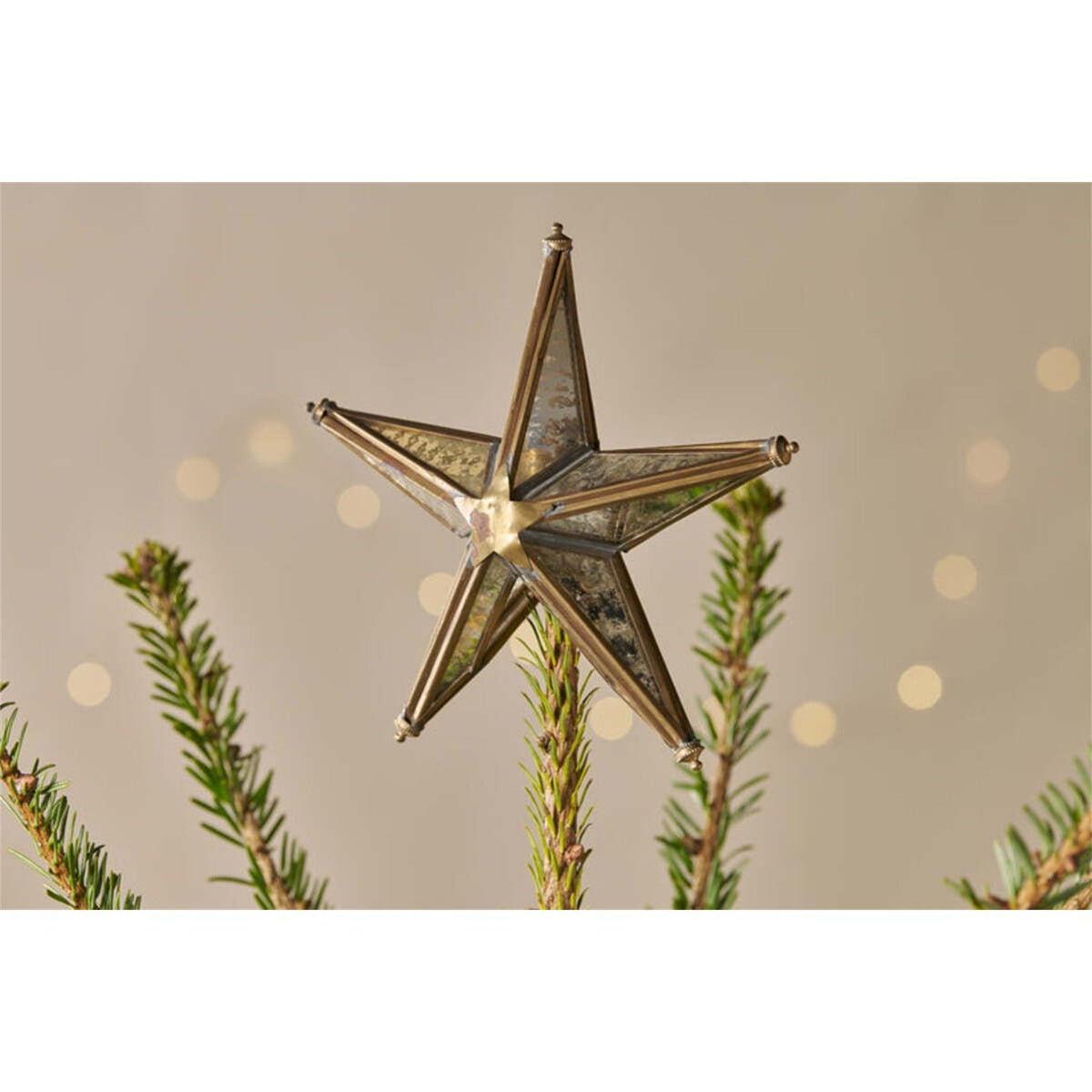 Bakara Star Christmas Tree Topper - Antique Brass