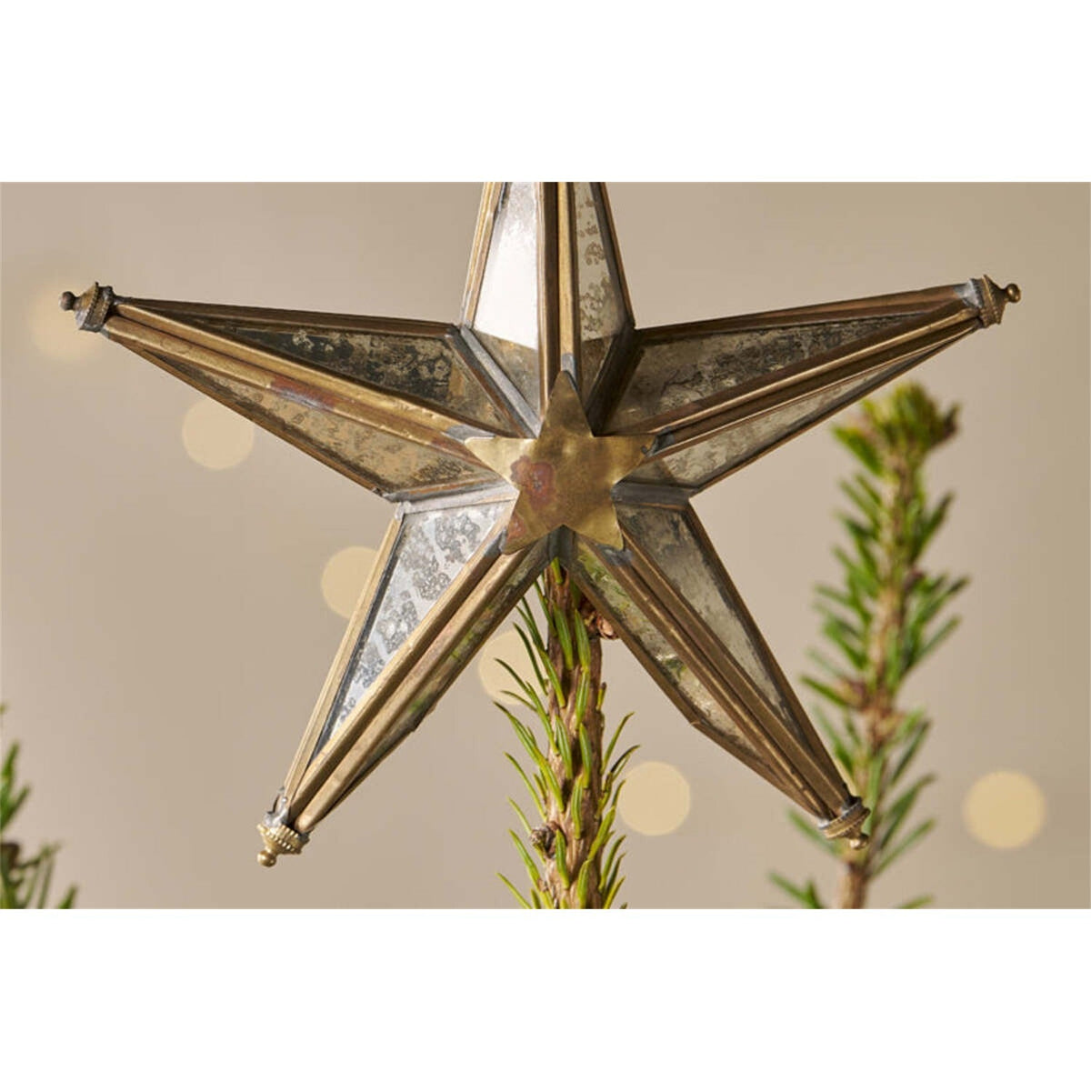Bakara Star Christmas Tree Topper - Antique Brass