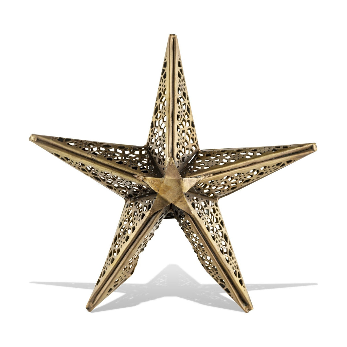 Bishakha Star Christmas Tree Topper - Brass