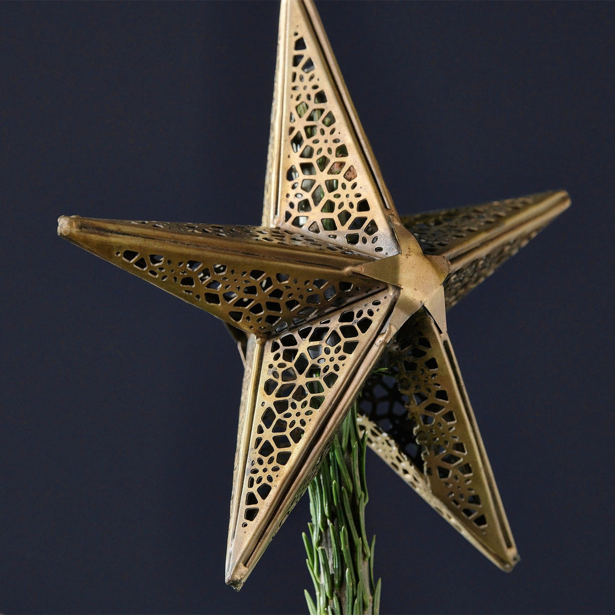 Bishakha Star Christmas Tree Topper - Brass