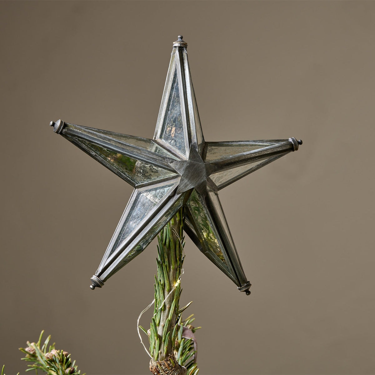 Bakara Star Christmas Tree Topper - Antique Silver
