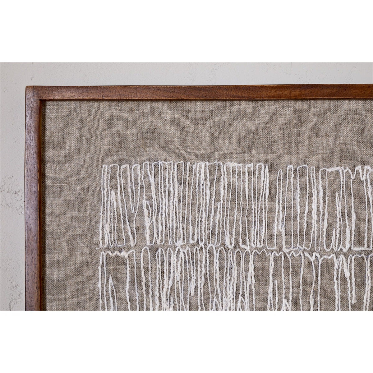 Birala Hand Stitched Linen Wall Art - Natural