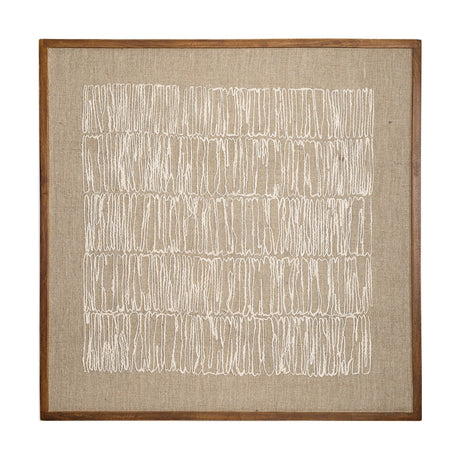 Birala Hand Stitched Linen Wall Art - Natural
