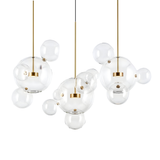 Bubble 3 LED Glass Linear Pendant Light - Gold
