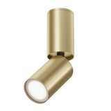 Focus S Long Single Surface-Mounted Spotlight in gold, featuring a long, elegant design with a luxurious gold finish