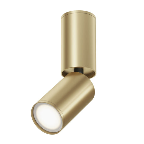 Focus S Long Single Surface-Mounted Spotlight in gold, featuring a long, elegant design with a luxurious gold finish