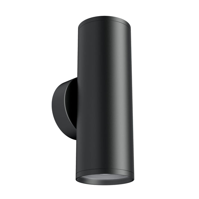 Focus S black up and down wall light, casting light in both directions for balanced and ambient lighting.