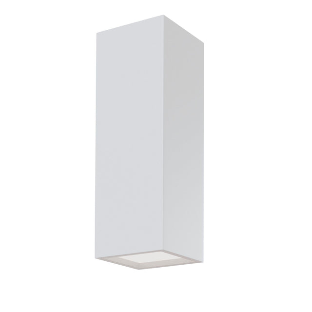 Parma Paintable Rectangular Up & Down Wall Light in White, designed for customisation and directional lighting on walls.