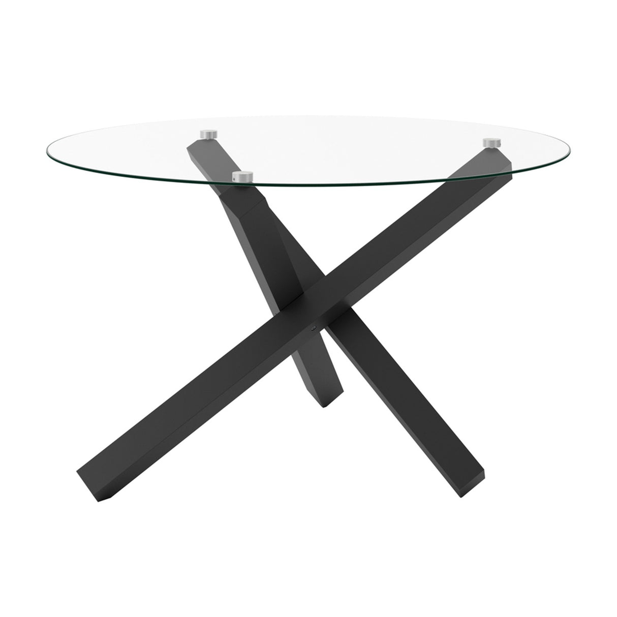 Capri Dining Table - Clear with Black