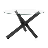 Capri Dining Table - Clear with Black