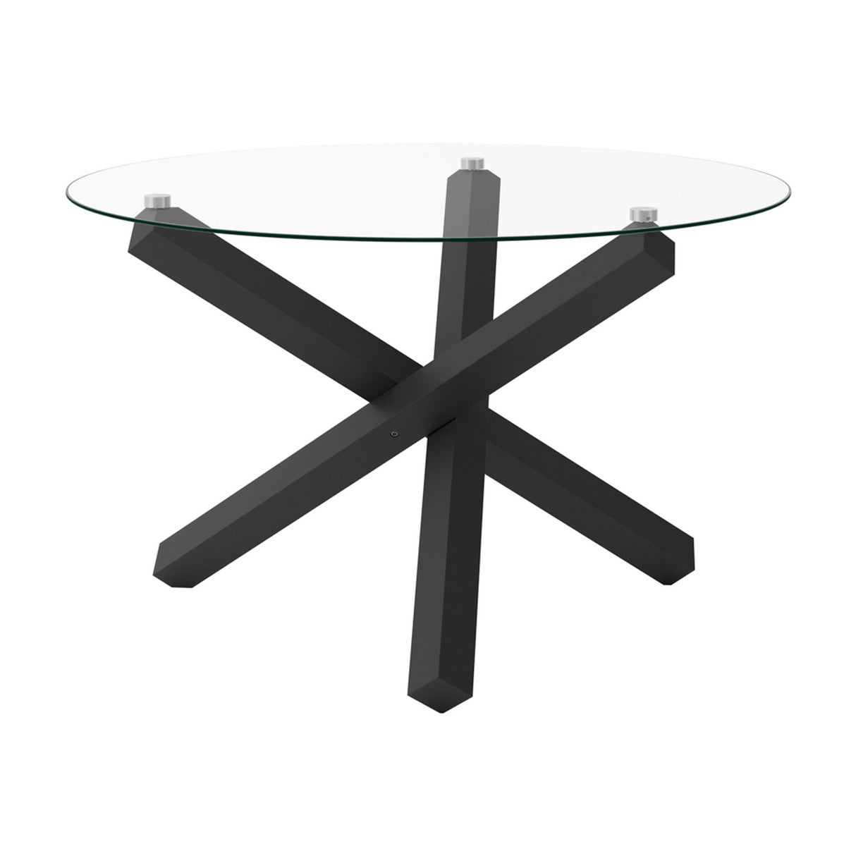 Capri Dining Table - Clear with Black