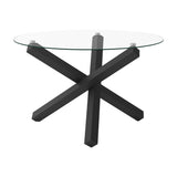 Capri Dining Table - Clear with Black
