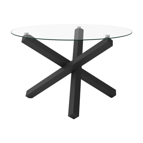 Capri Dining Table - Clear with Black