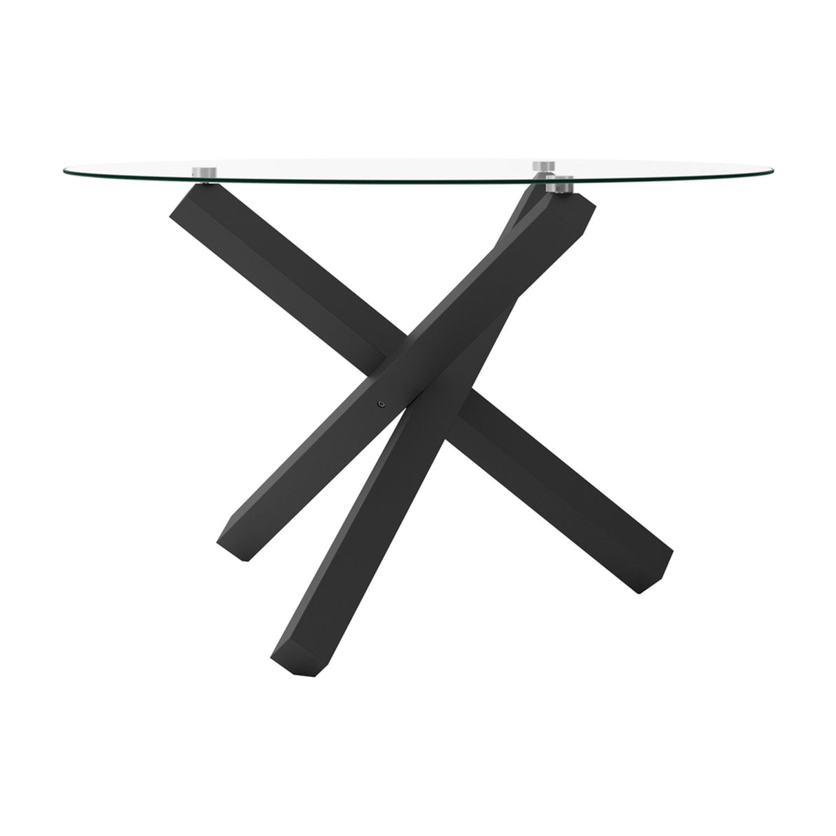 Capri Dining Table - Clear with Black