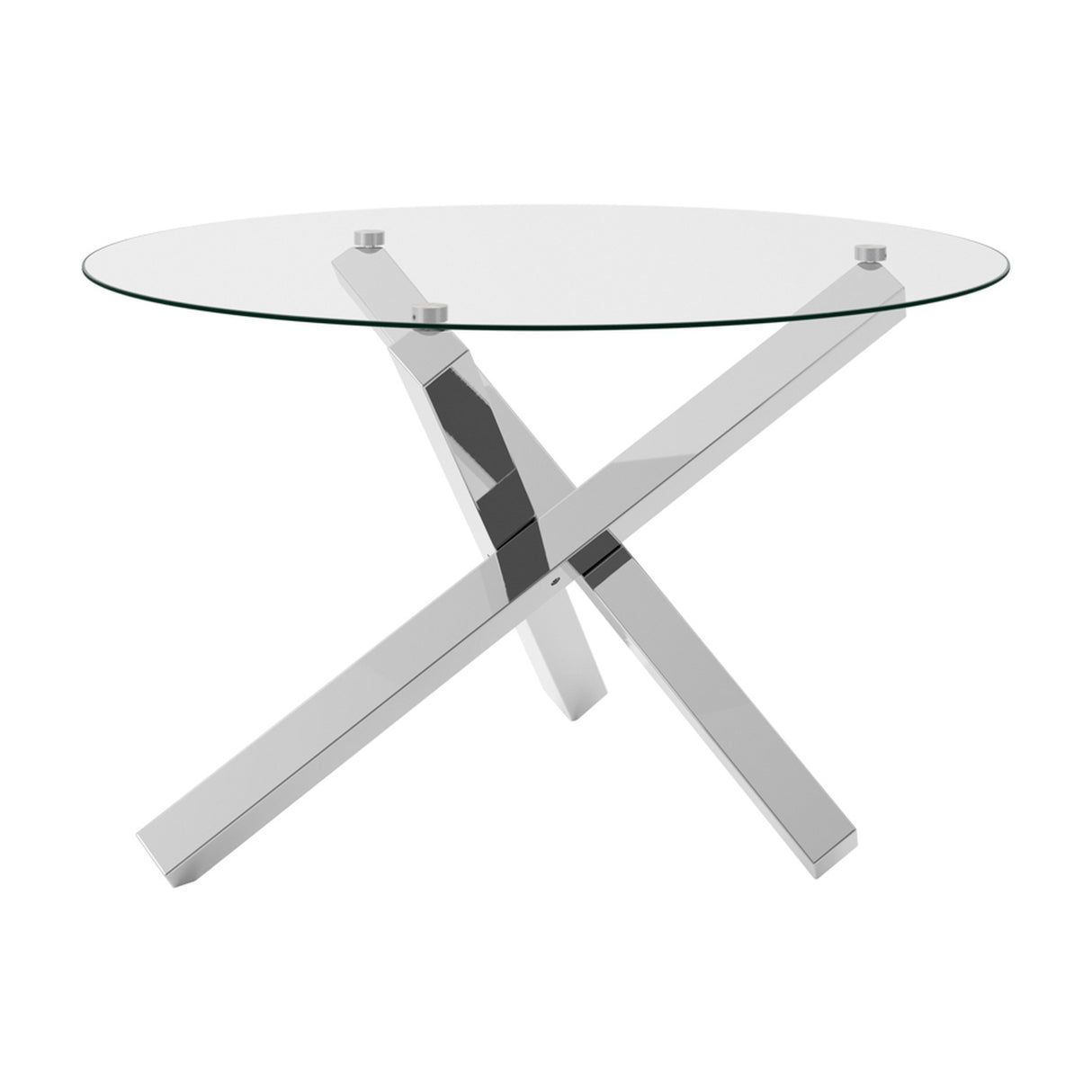 Capri Dining Table - Clear with Silver