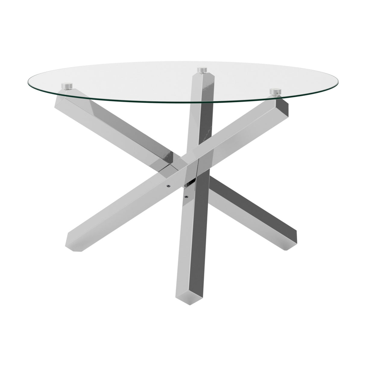 Capri Dining Table - Clear with Silver