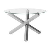 Capri Dining Table - Clear with Silver