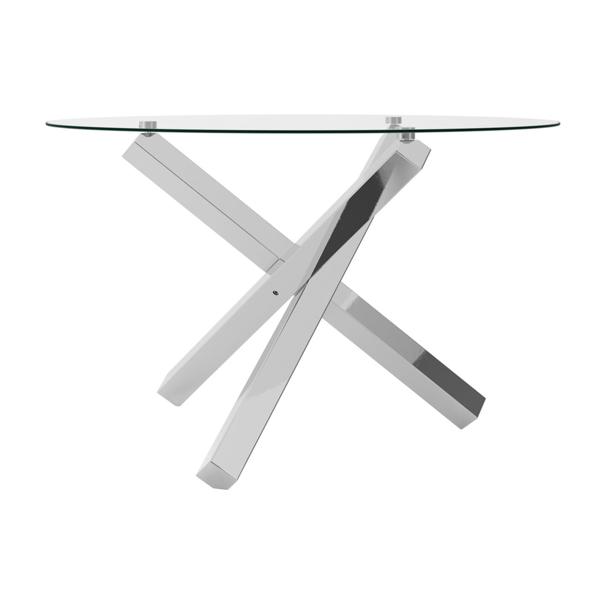 Capri Dining Table - Clear with Silver