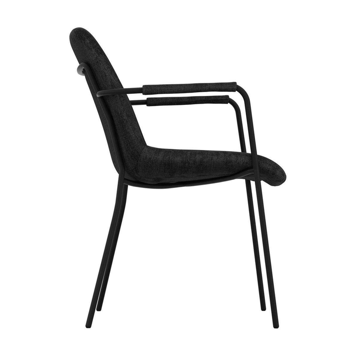 Carlo Arms Dining Chair - Black