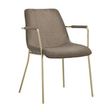 Carlo Arms Dining Chair - Taupe & Gold