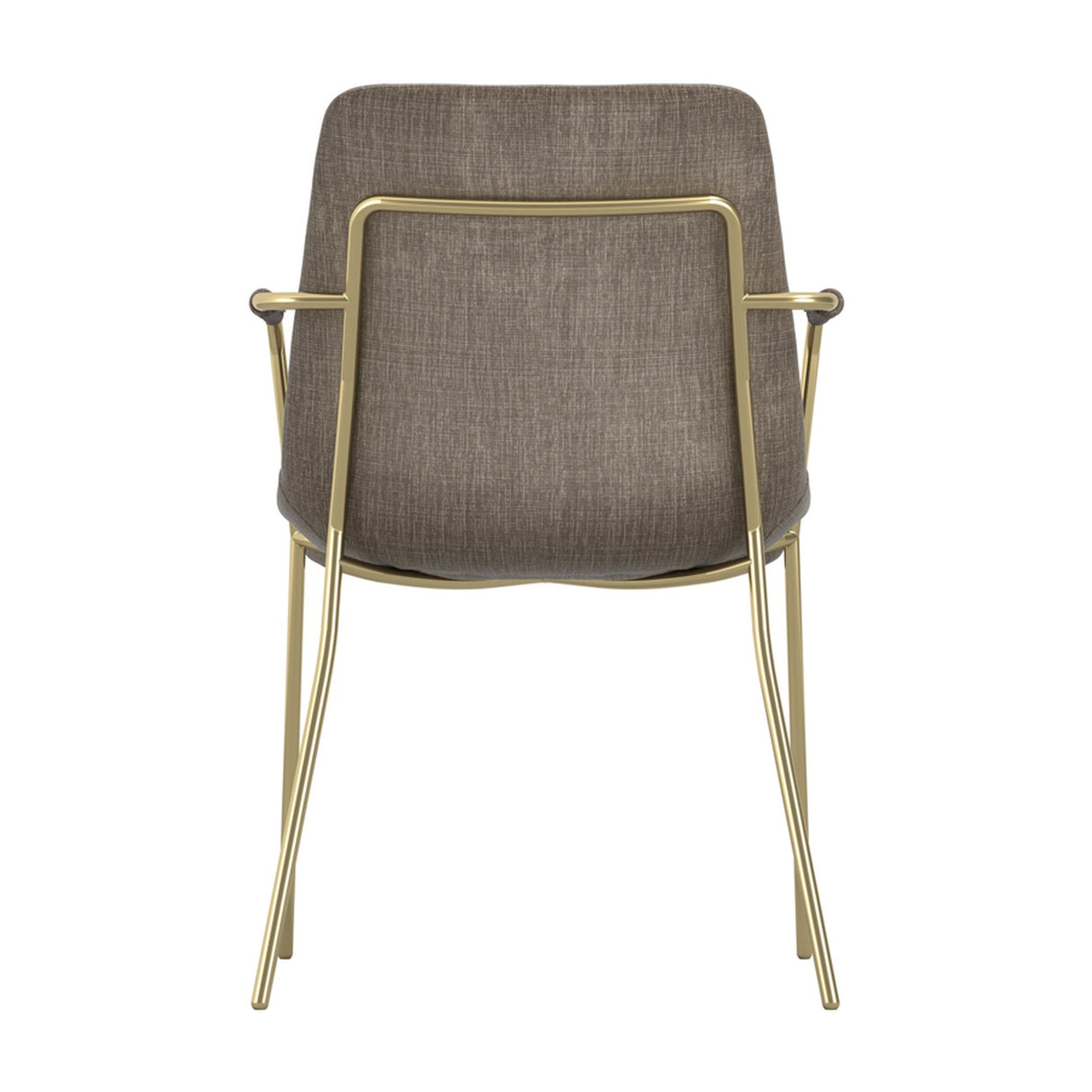 Carlo Arms Dining Chair - Taupe & Gold