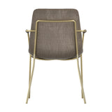 Carlo Arms Dining Chair - Taupe & Gold