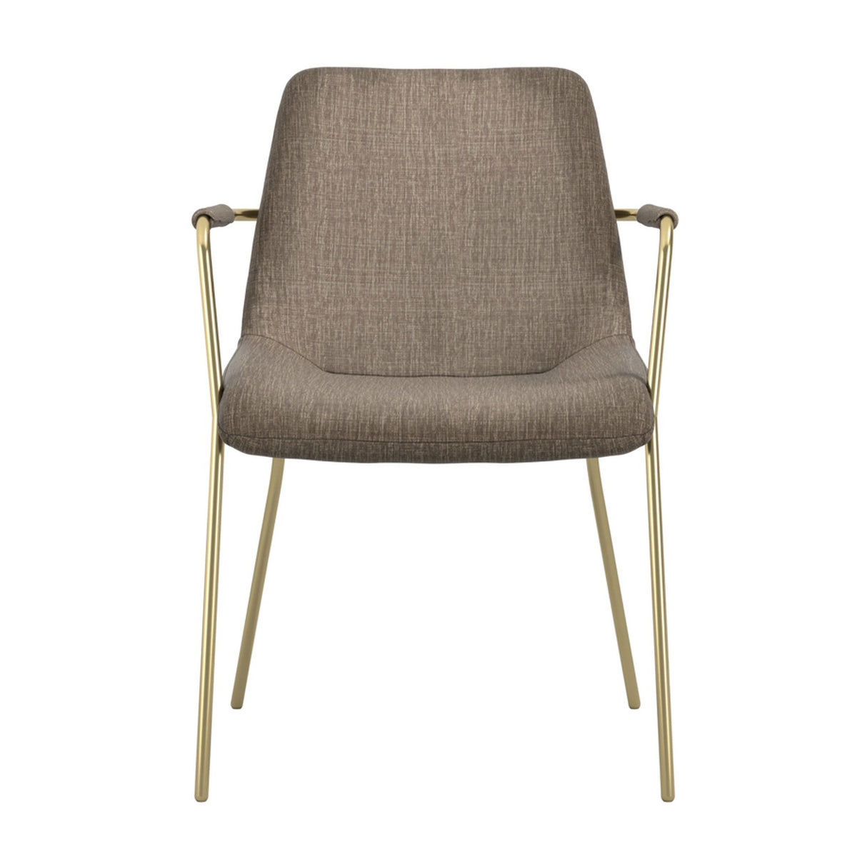 Carlo Arms Dining Chair - Taupe & Gold