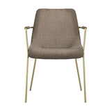 Carlo Arms Dining Chair - Taupe & Gold