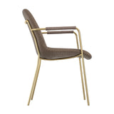Carlo Arms Dining Chair - Taupe & Gold