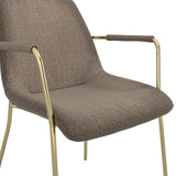 Carlo Arms Dining Chair - Taupe & Gold