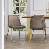 Carlo Dining Chair - Taupe & Gold
