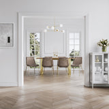 Carlo Dining Chair - Taupe & Gold